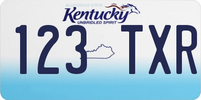 KY license plate 123TXR