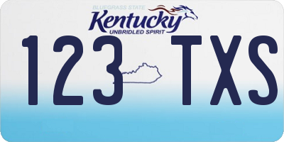 KY license plate 123TXS