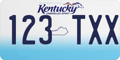 KY license plate 123TXX