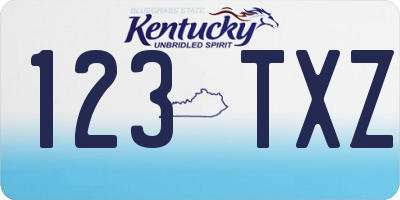 KY license plate 123TXZ