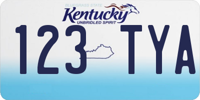 KY license plate 123TYA