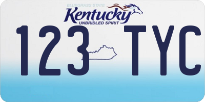KY license plate 123TYC