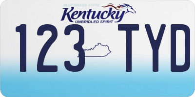 KY license plate 123TYD