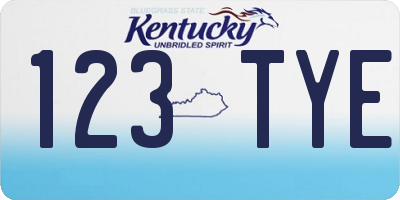 KY license plate 123TYE