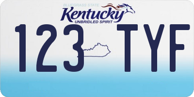 KY license plate 123TYF