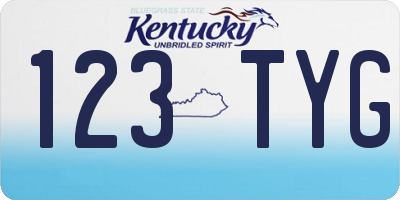 KY license plate 123TYG