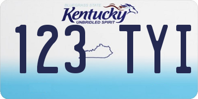 KY license plate 123TYI