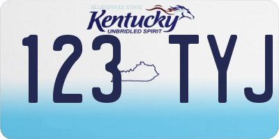 KY license plate 123TYJ