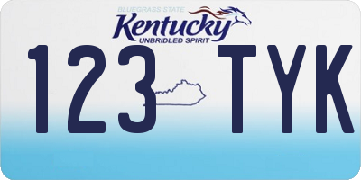 KY license plate 123TYK