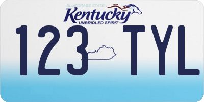 KY license plate 123TYL