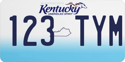 KY license plate 123TYM