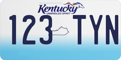 KY license plate 123TYN