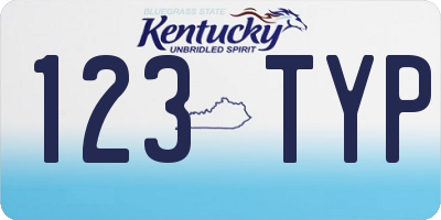 KY license plate 123TYP