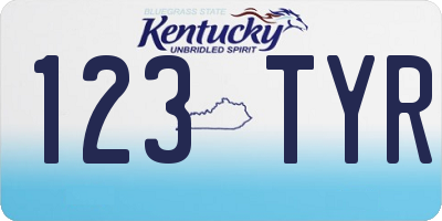 KY license plate 123TYR