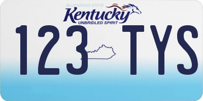 KY license plate 123TYS