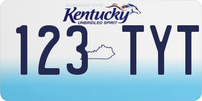 KY license plate 123TYT
