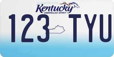 KY license plate 123TYU