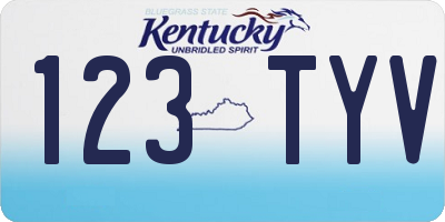 KY license plate 123TYV