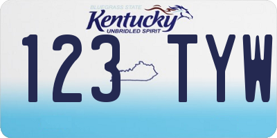 KY license plate 123TYW