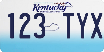 KY license plate 123TYX