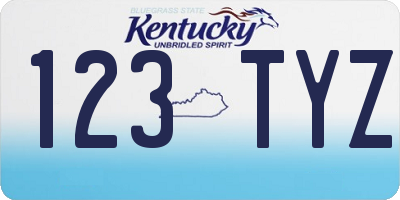 KY license plate 123TYZ