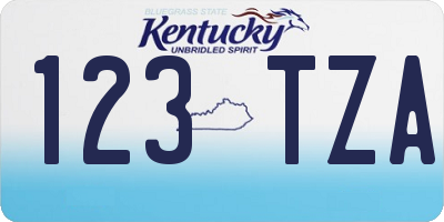 KY license plate 123TZA