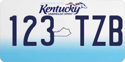 KY license plate 123TZB