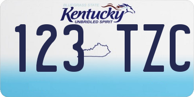 KY license plate 123TZC