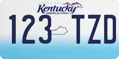 KY license plate 123TZD