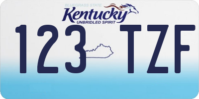 KY license plate 123TZF