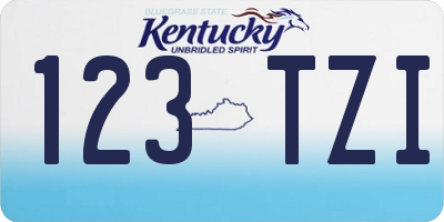KY license plate 123TZI