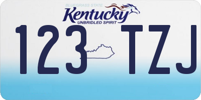 KY license plate 123TZJ