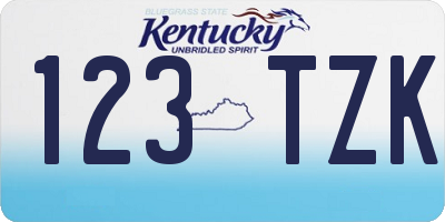 KY license plate 123TZK