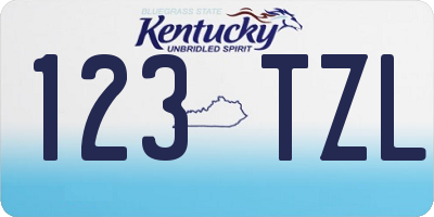 KY license plate 123TZL