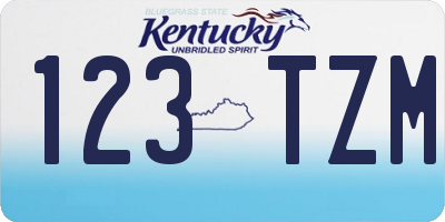 KY license plate 123TZM