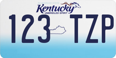 KY license plate 123TZP