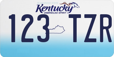 KY license plate 123TZR