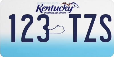 KY license plate 123TZS
