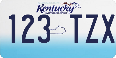 KY license plate 123TZX