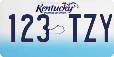 KY license plate 123TZY