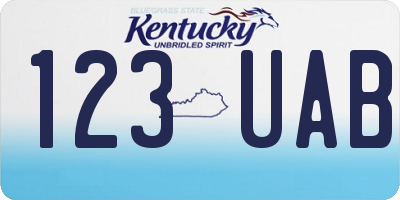 KY license plate 123UAB