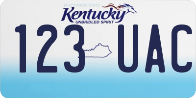 KY license plate 123UAC