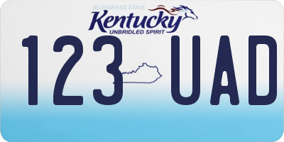 KY license plate 123UAD