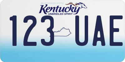 KY license plate 123UAE