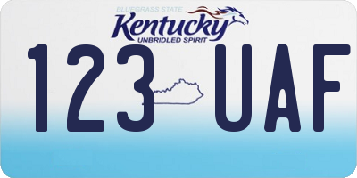 KY license plate 123UAF