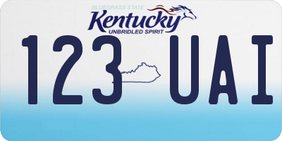 KY license plate 123UAI