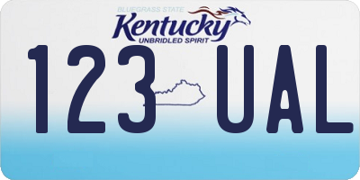 KY license plate 123UAL
