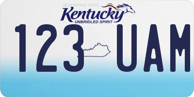 KY license plate 123UAM