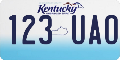 KY license plate 123UAO