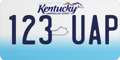 KY license plate 123UAP